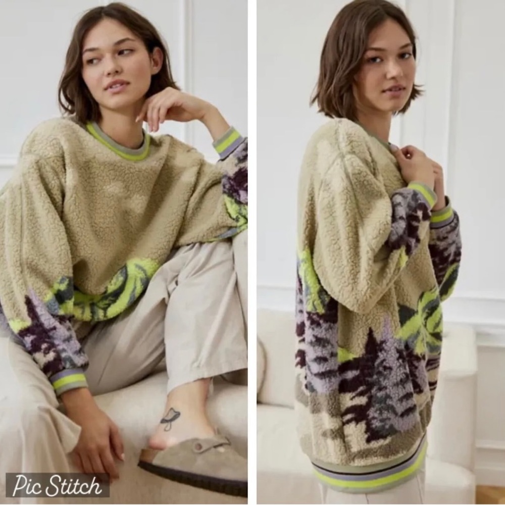 NEW Urban Outfitters Out From Under Outlander Sherpa Fleece Soft Sweater